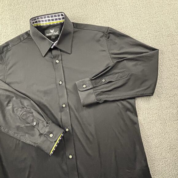 Buttercloth Shirt Adult Large Black Button Up Long Sleeve Active Casual Men's - Picture 4 of 14